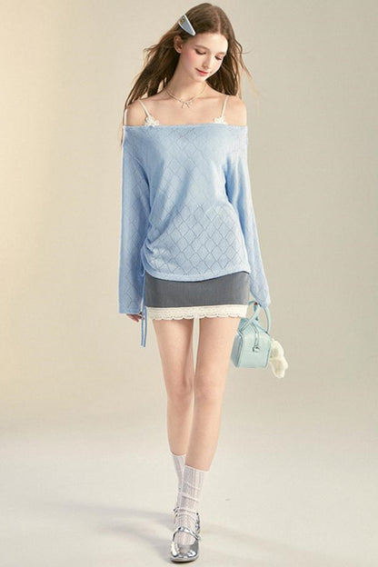 Lace High-Waist Short Skirt