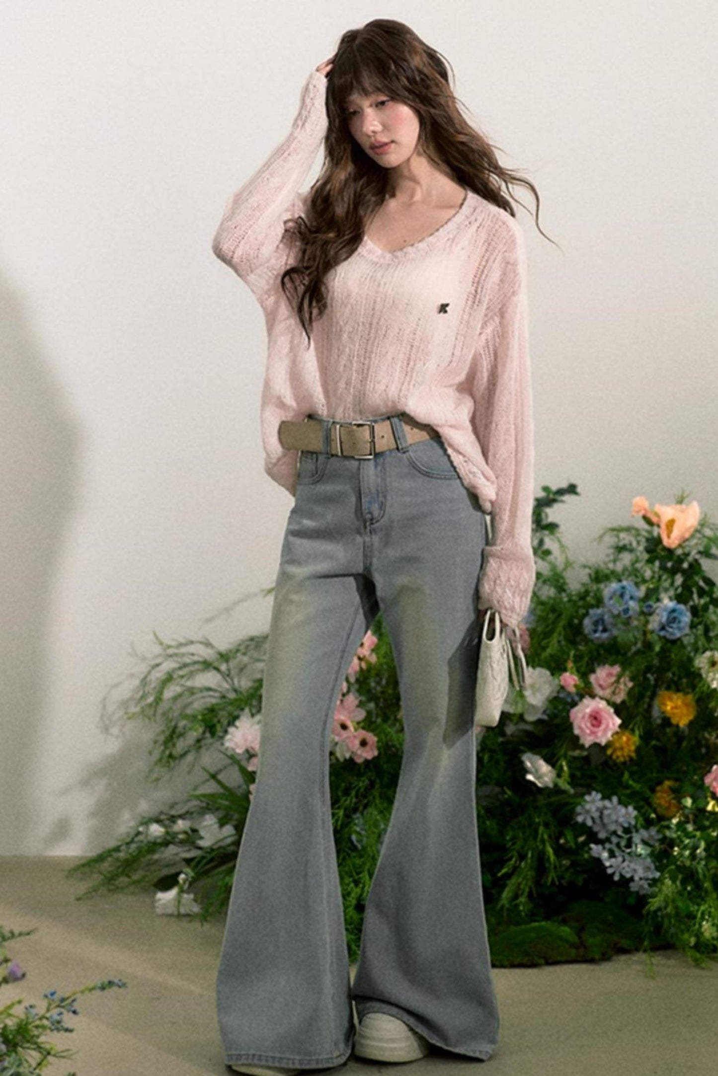 Pink Mohair Cowl Top