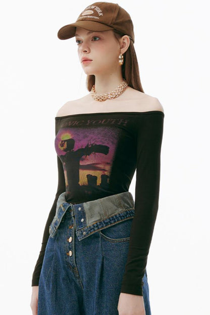 Sunset One-Shoulder Tee