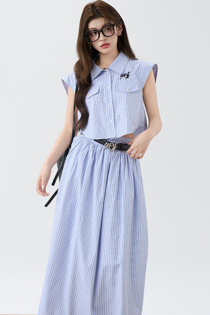 Summer Chic Pleated Skirt Set-Up