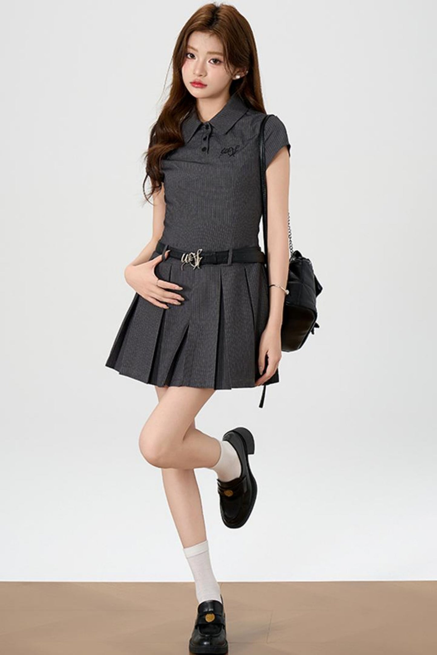 Summer Pleated Polo Dress