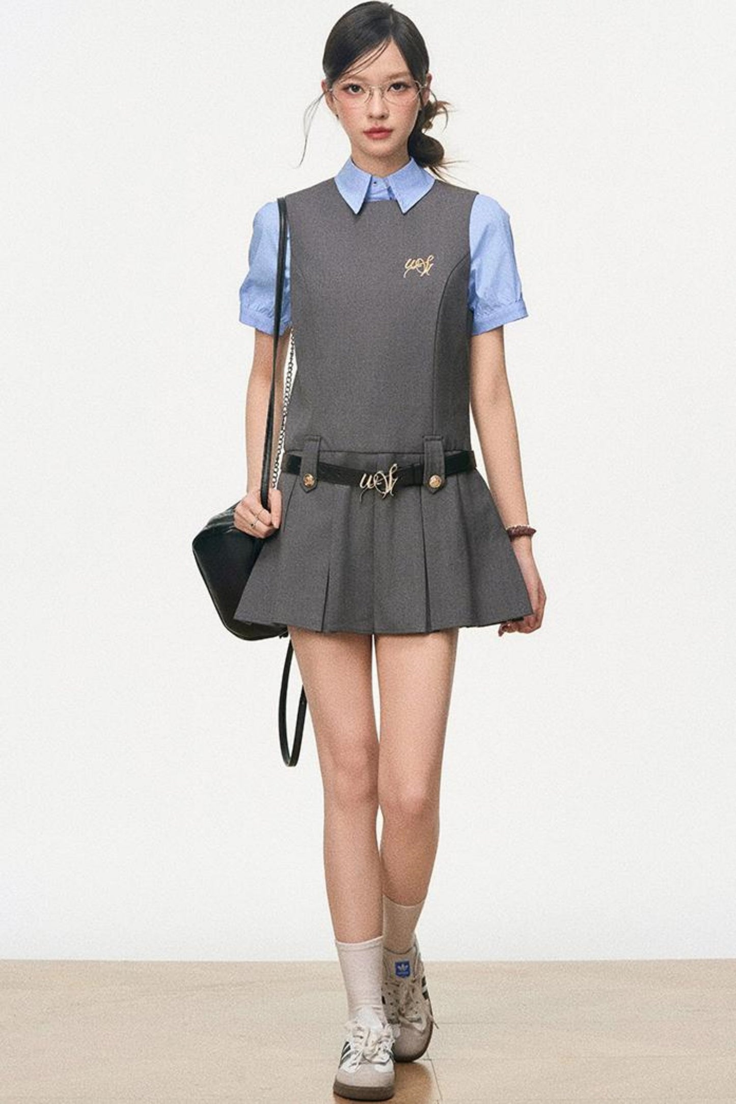 Summer Pleated Vest Dress Set-Up