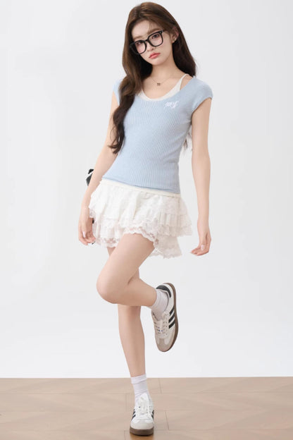 Lightweight Cap Sleeve Knit Top