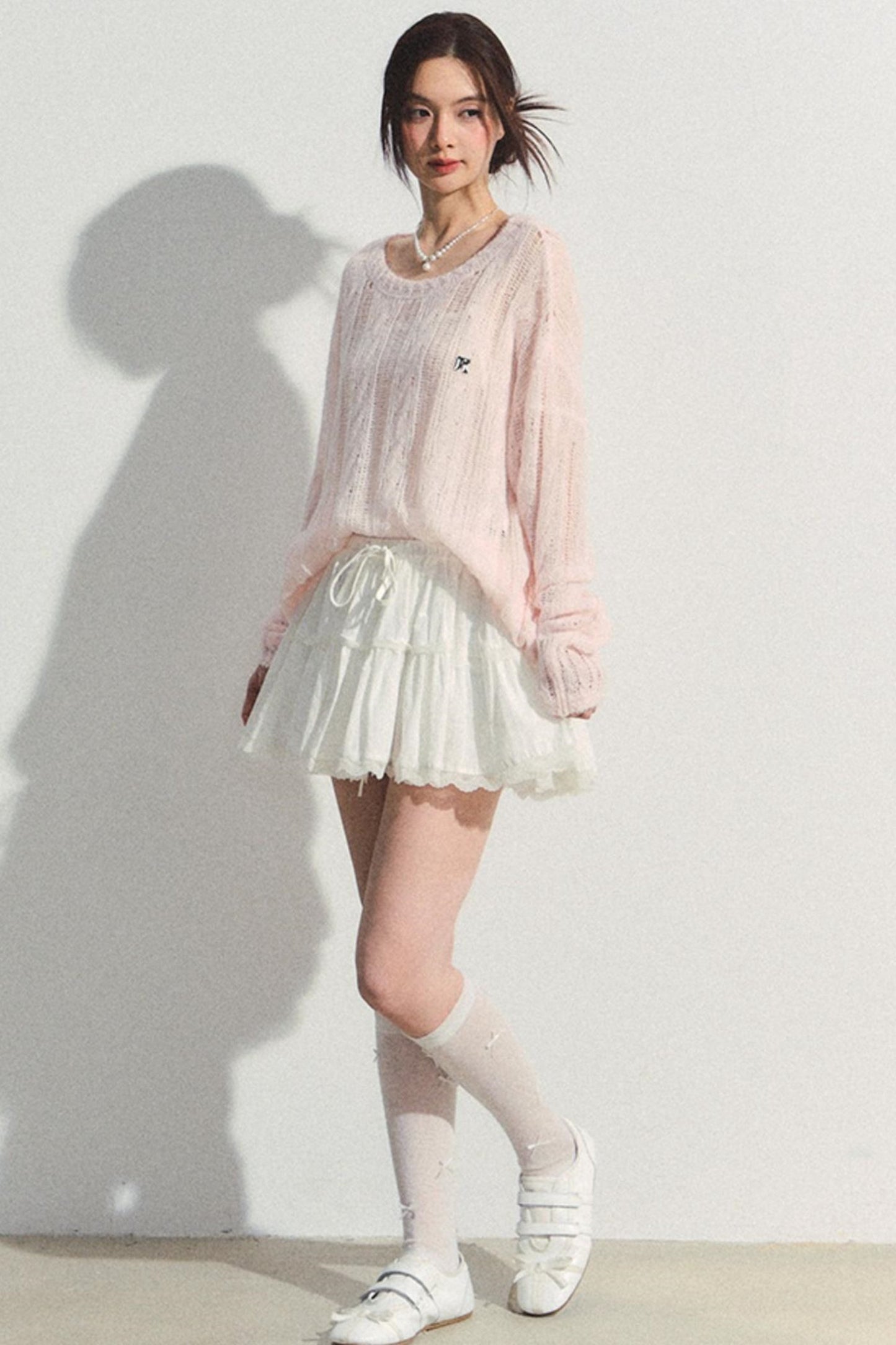 Pink Mohair Cowl Top