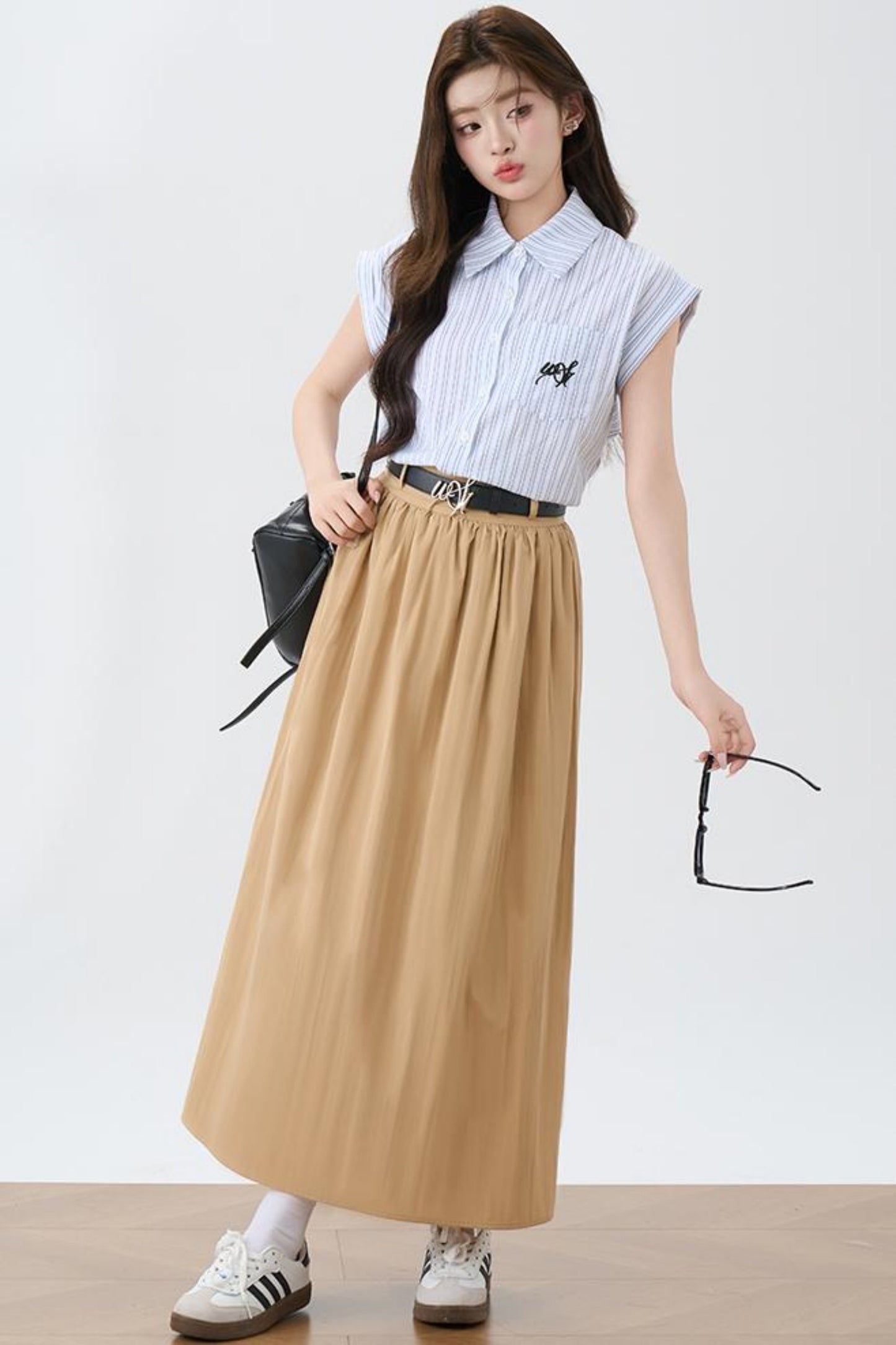 Summer Khaki A-Line Skirt