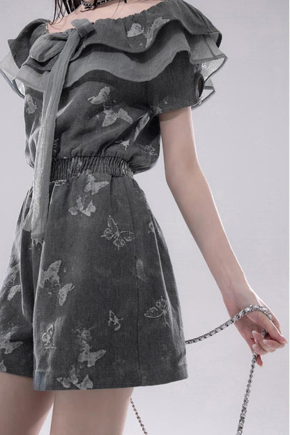 Summer Butterfly Denim Dress