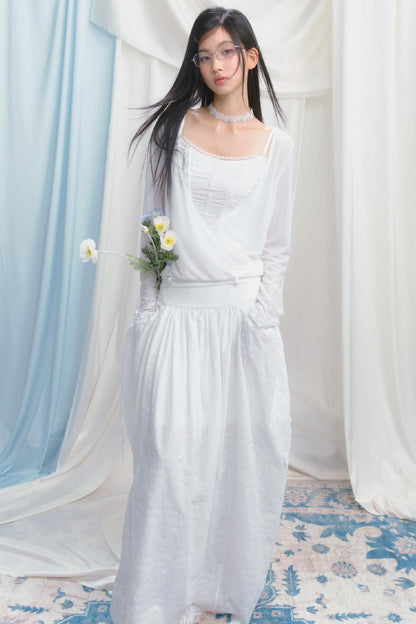 Dreamy White Lei Pod Skirt