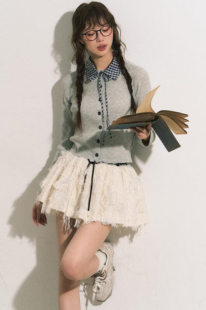 Slim Gray Knit Cardigan