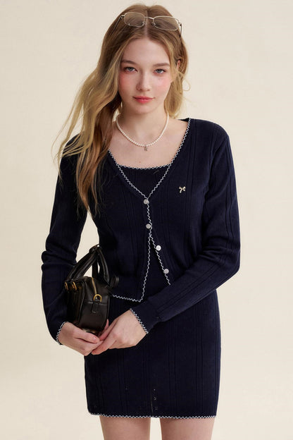 Romantic French Cardigan & Camisole Dress Set-Up