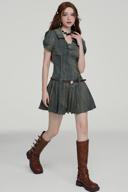 American Retro Denim Dress