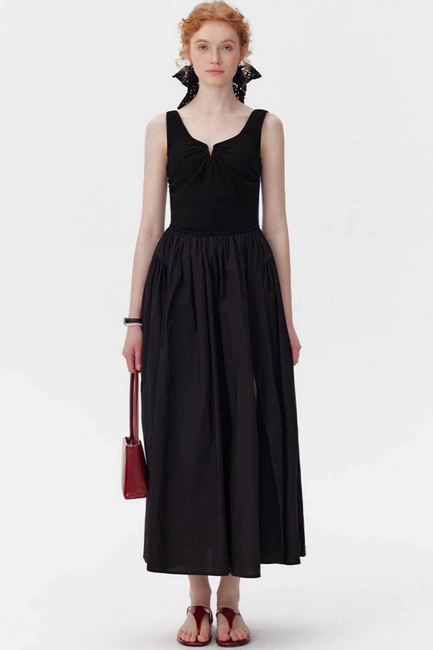 Black Drawstring Tank Dress