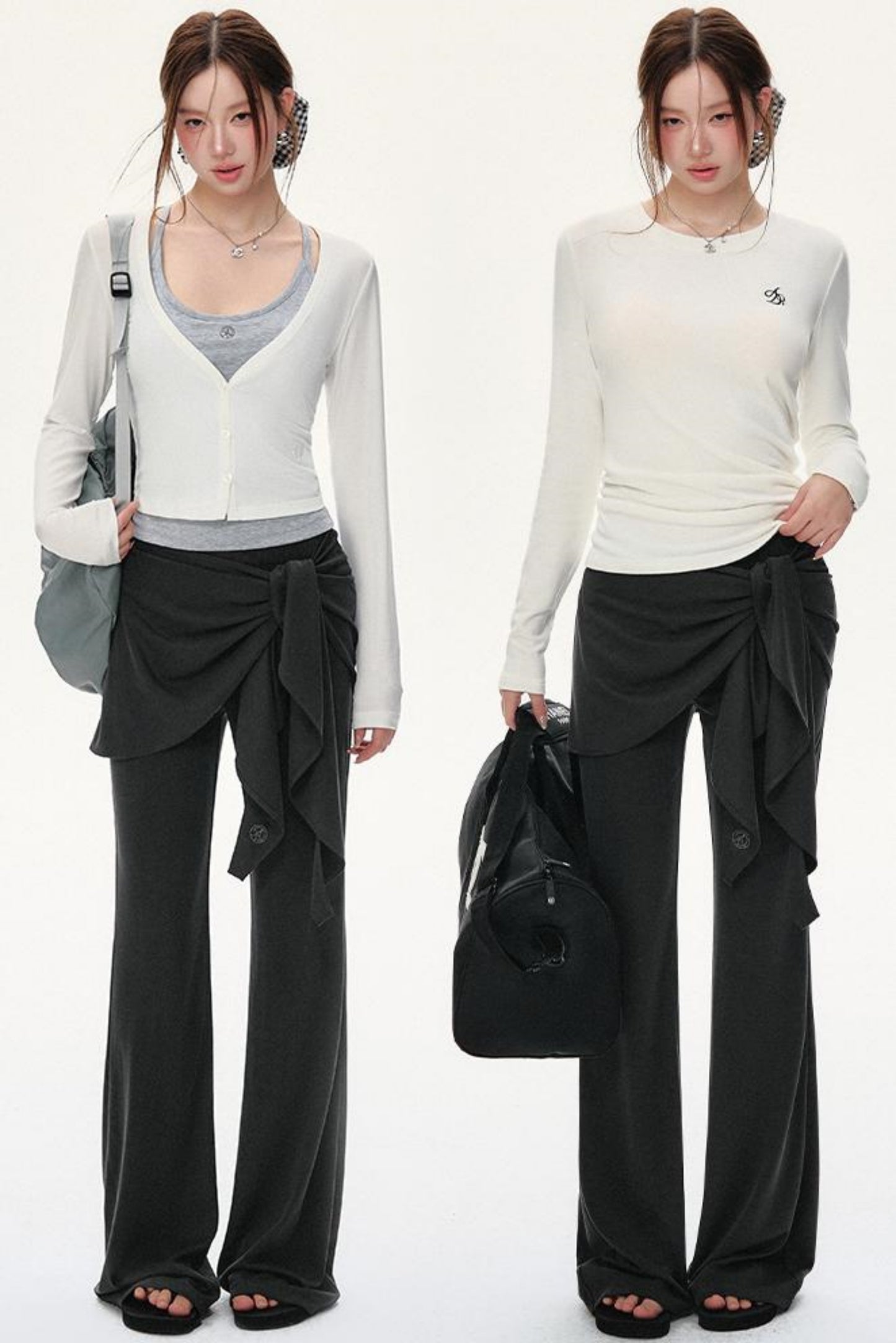 Tied Knit Slouchy Pants