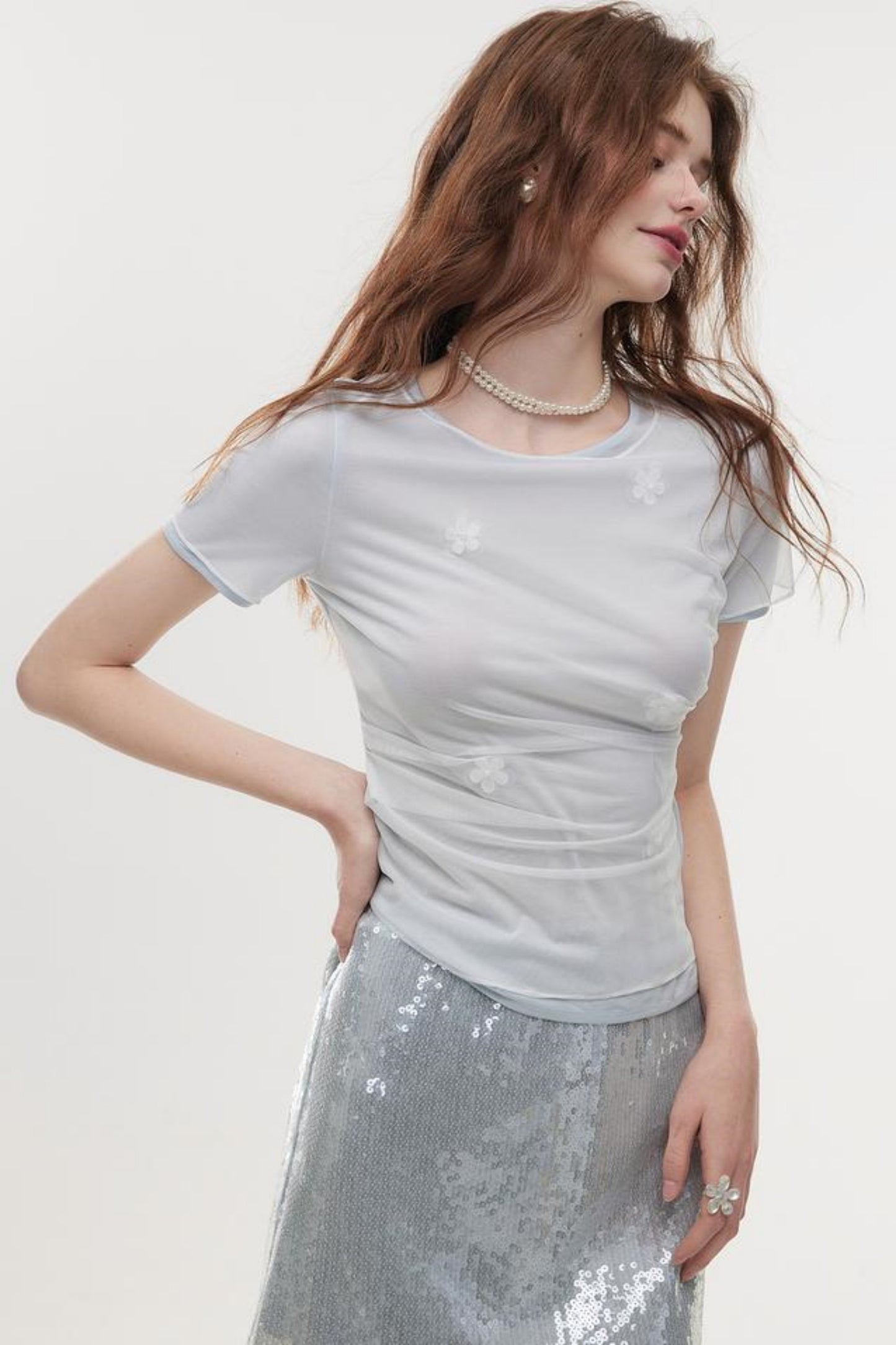 Slim Crepe Knit Tee
