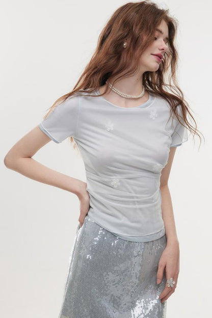 Slim Crepe Knit Tee