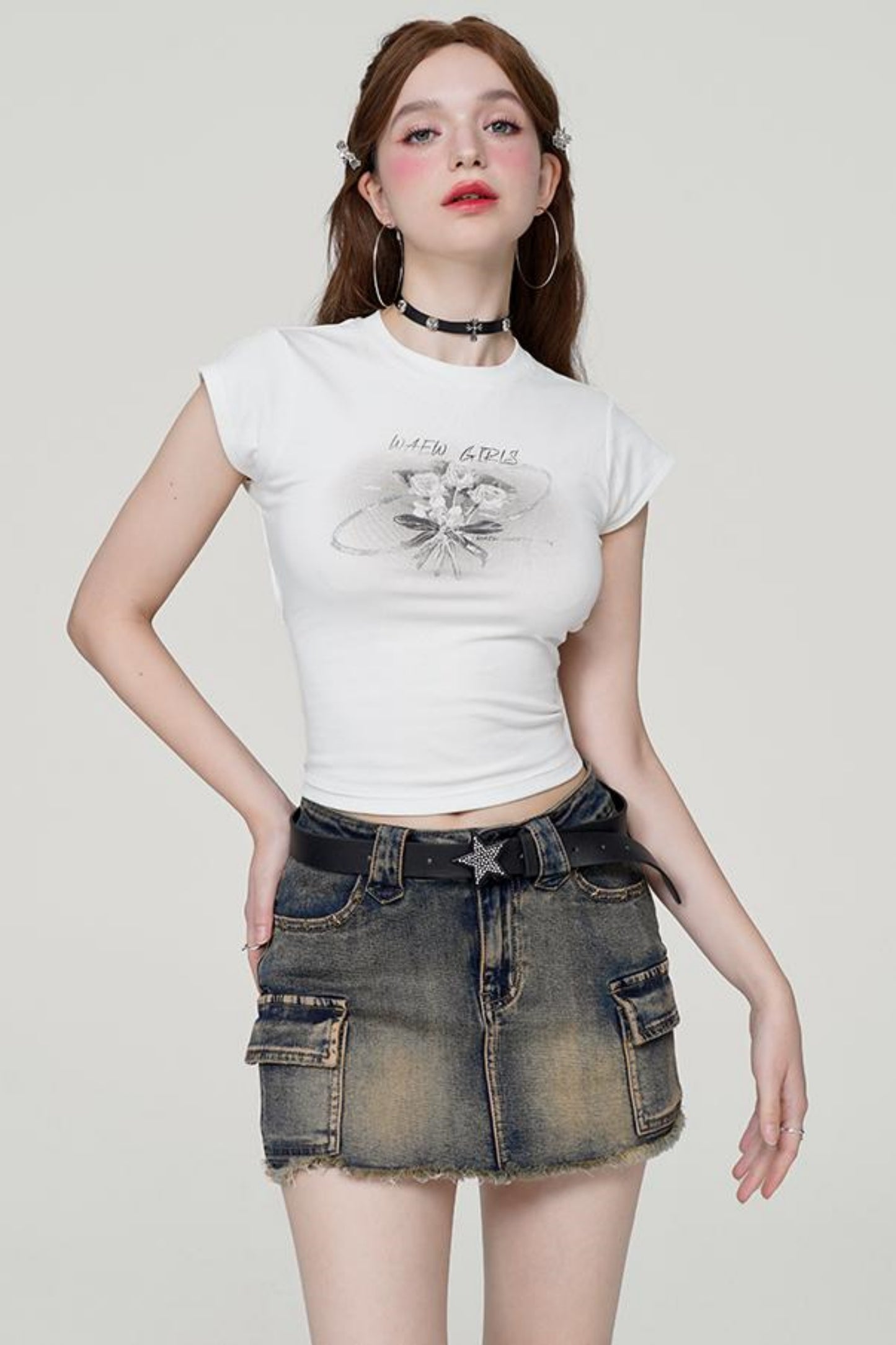 Low Waist Denim Skirt