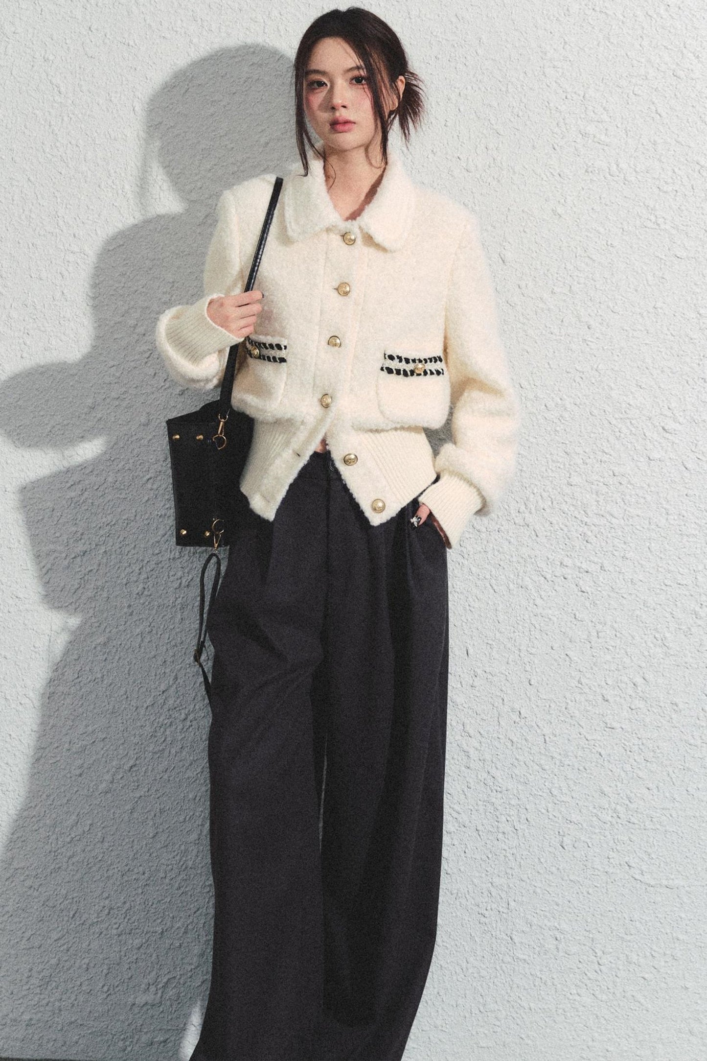 Tweed Waist Crop Jacket