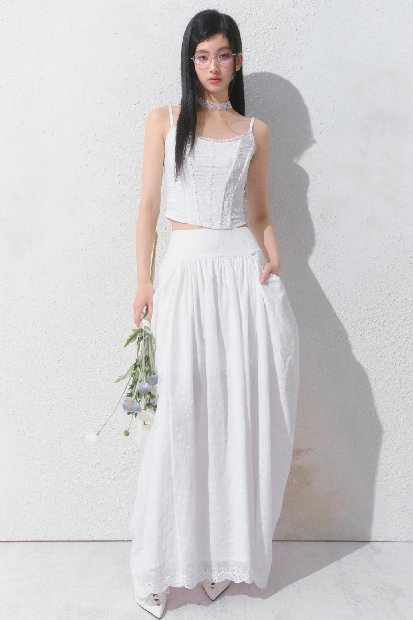 Dreamy White Lei Pod Skirt