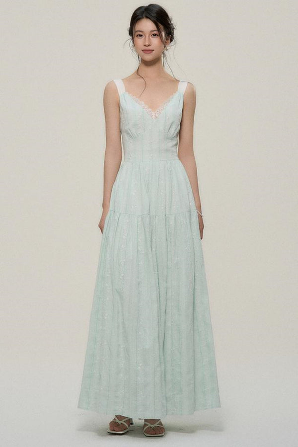 Vintage Green Backless Elegance Halter Dress