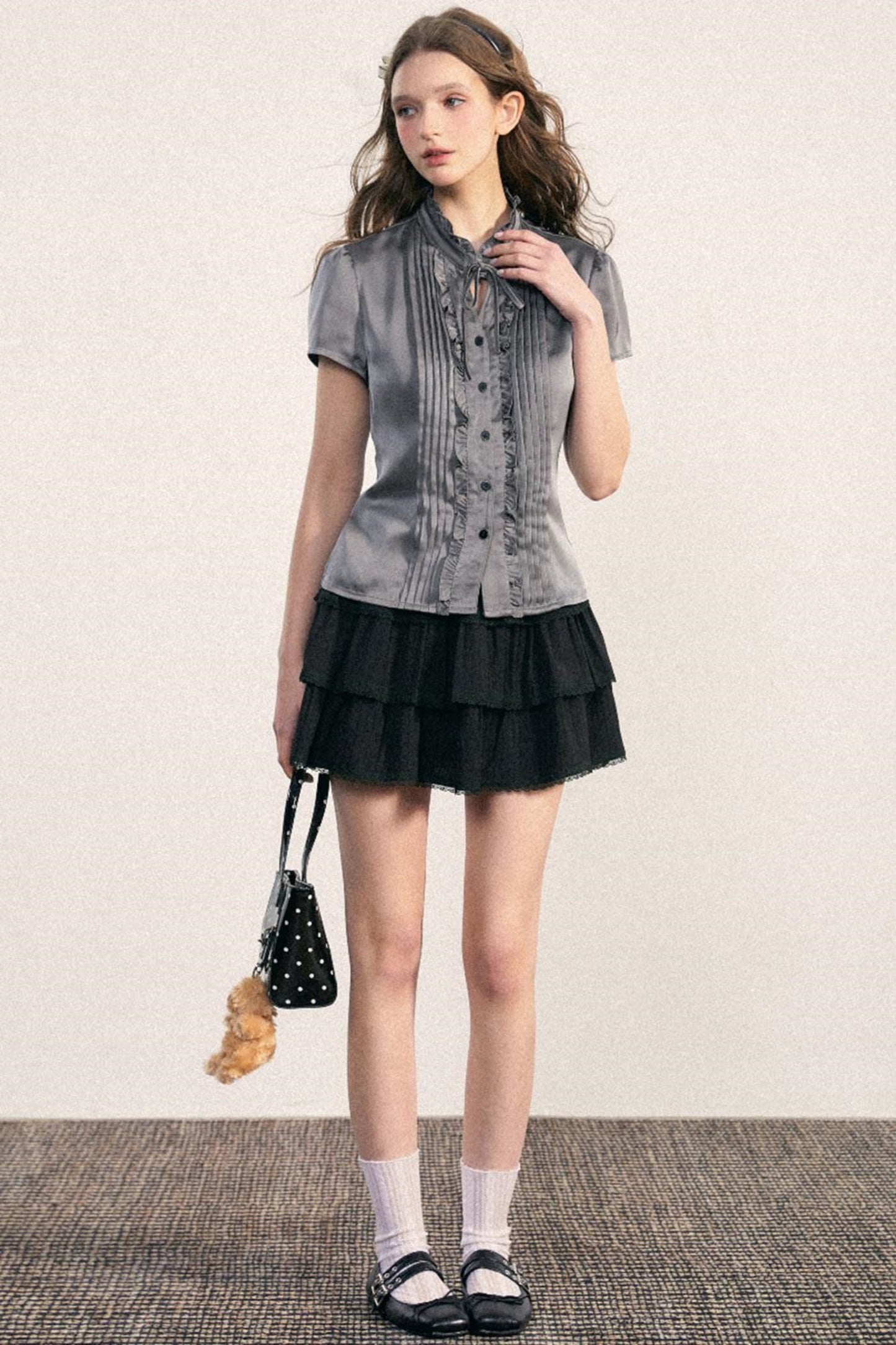 Vintage Pleated A-line Skirt