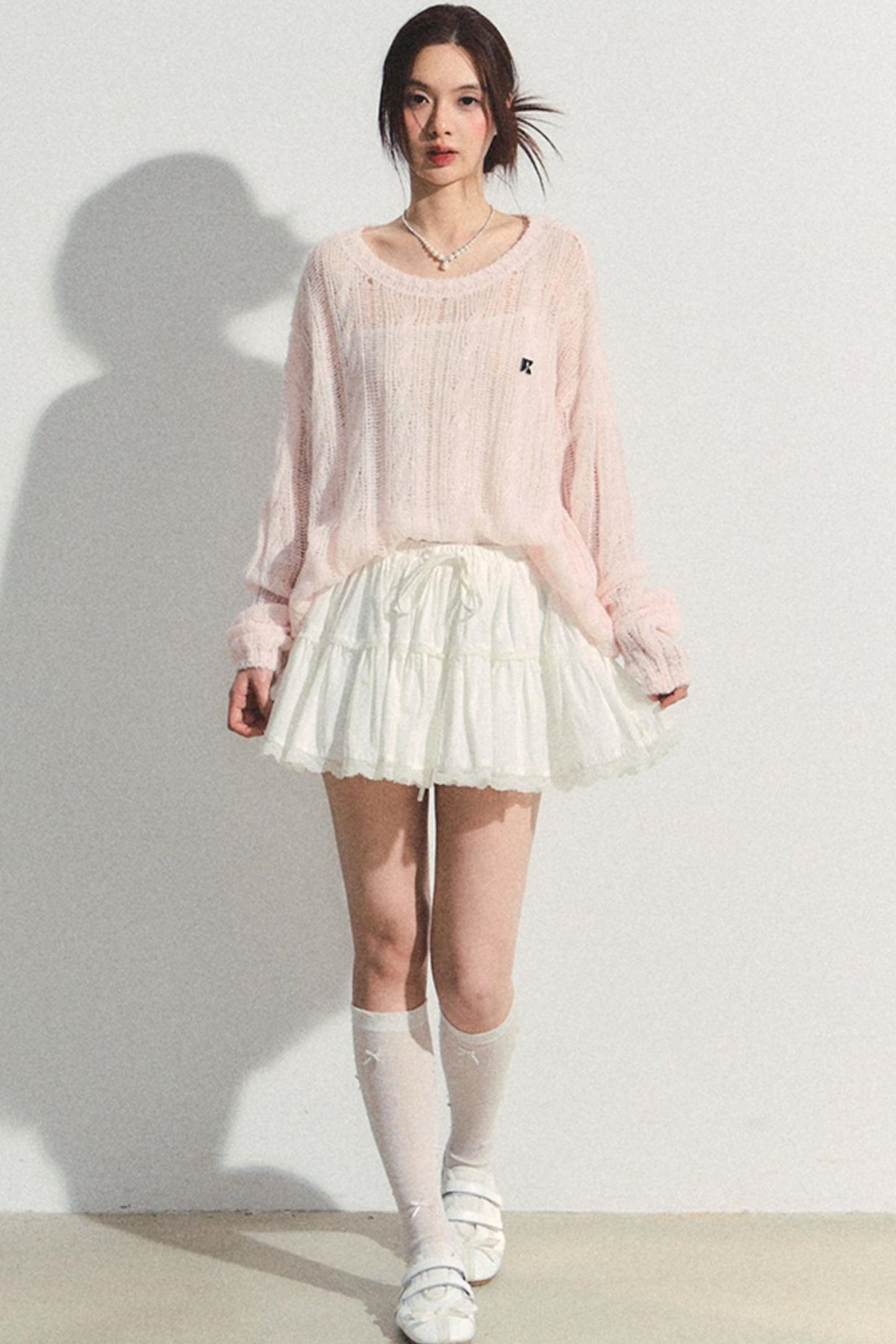 Pink Mohair Cowl Top