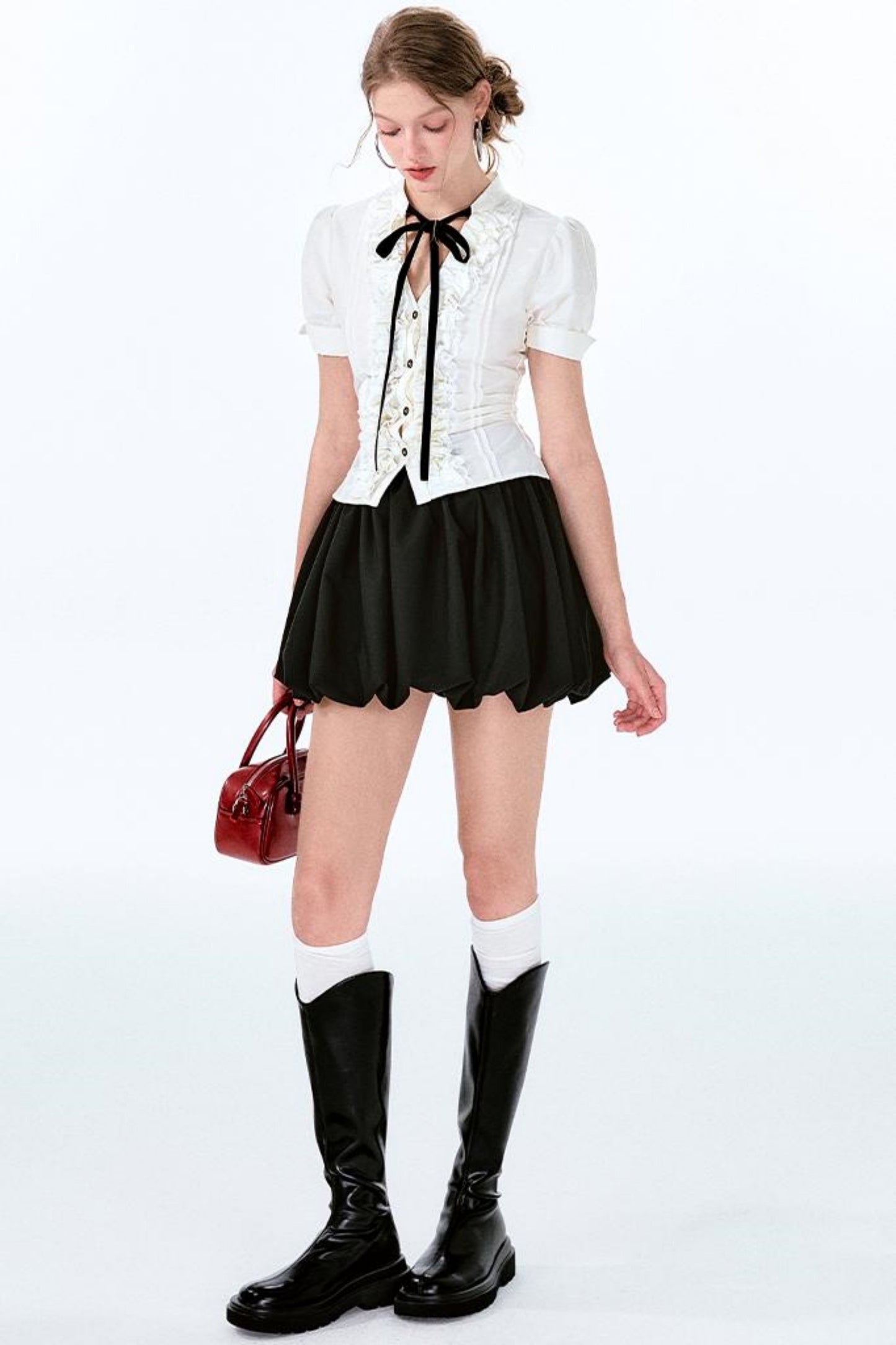 Charm Bow-Waist Bustier Set-Up