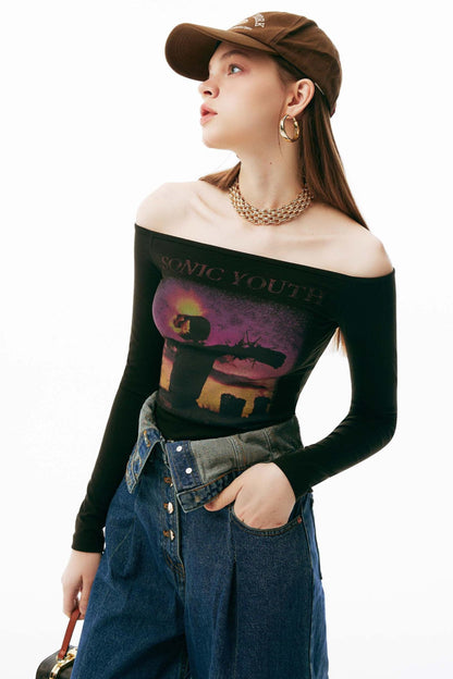 Sunset One-Shoulder Tee