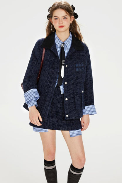 Chic Embroidered Tweed Jacket Set-Up