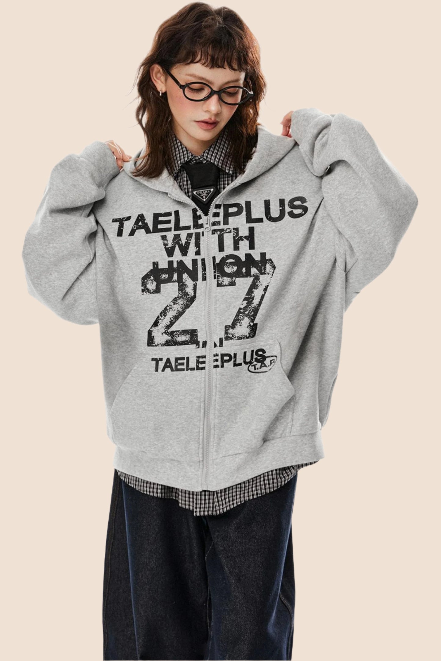 Nostalgic Gray Hooded Cardigan Jacket