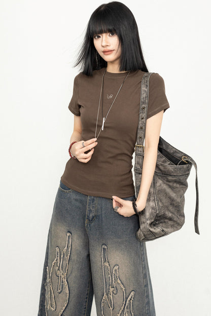 Y2K Sweetheart Shoulder Tee