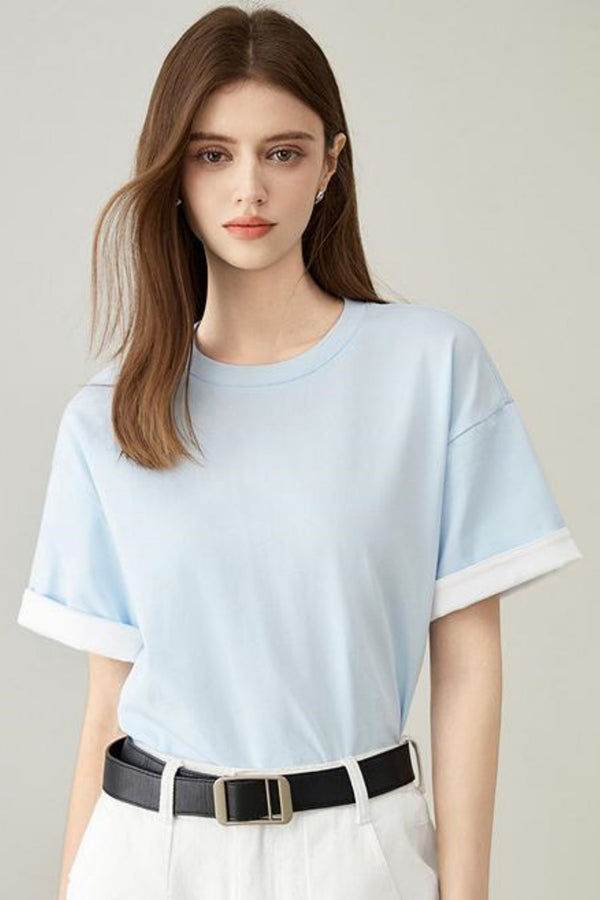 Color Block Cotton Tee