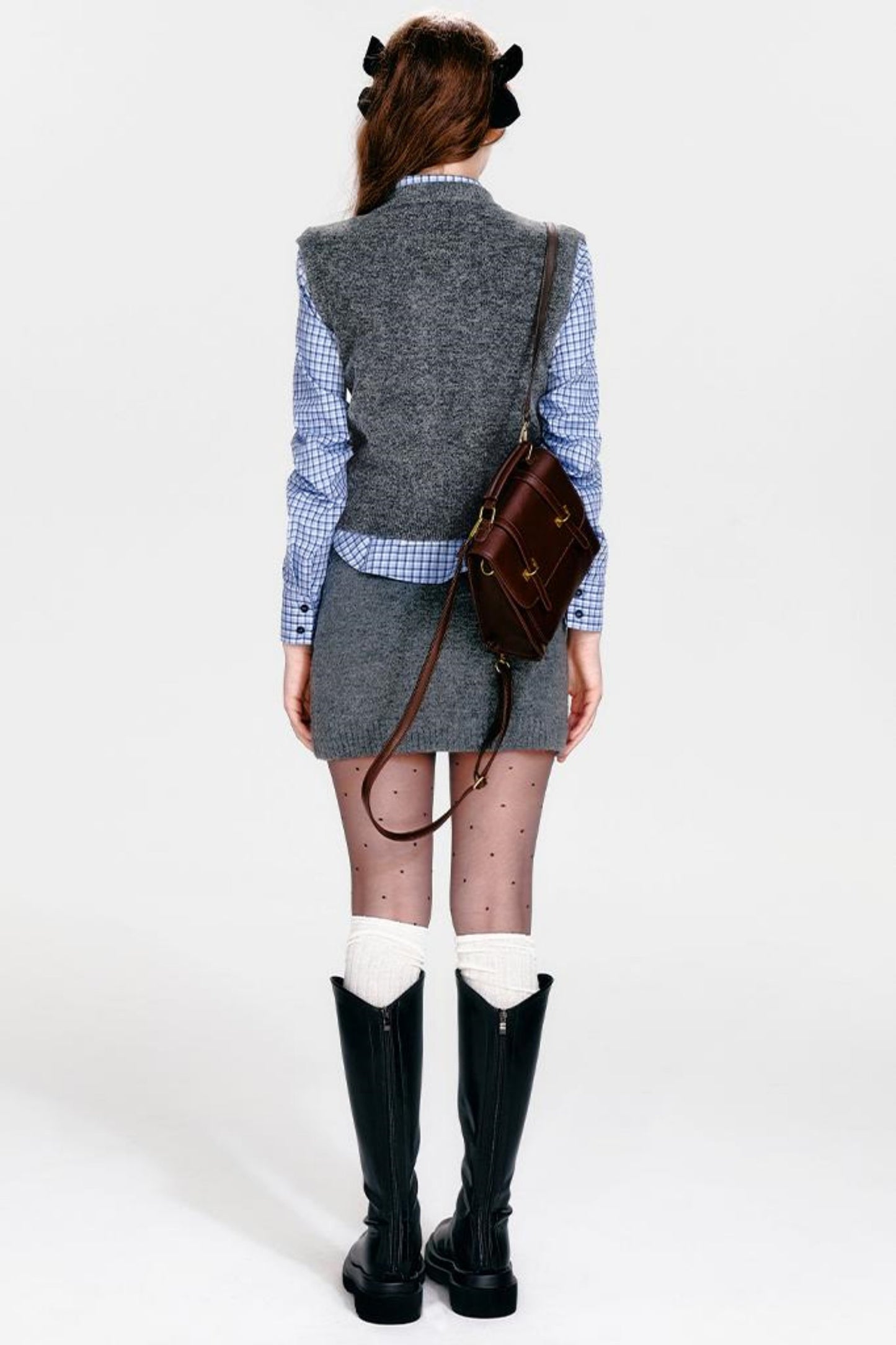 Chic Knit Vest & Skirt Set-Up