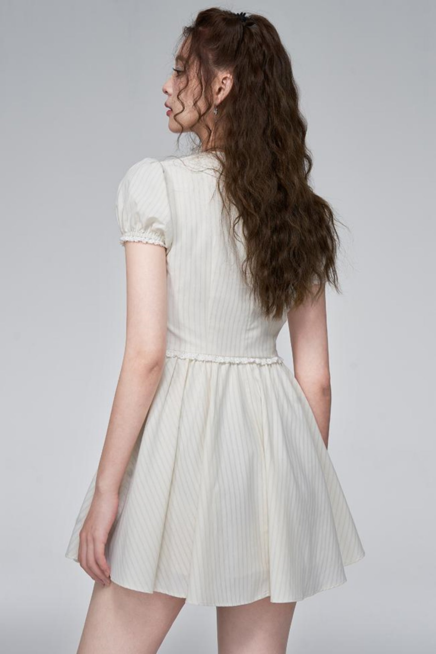 Rose Bubble Sleeve Dress