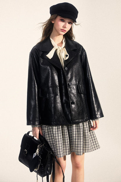 Midi Leather Jacket Set-Up