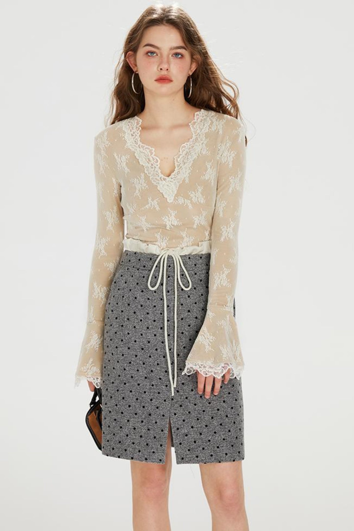 Polka Dot Tweed Skirt