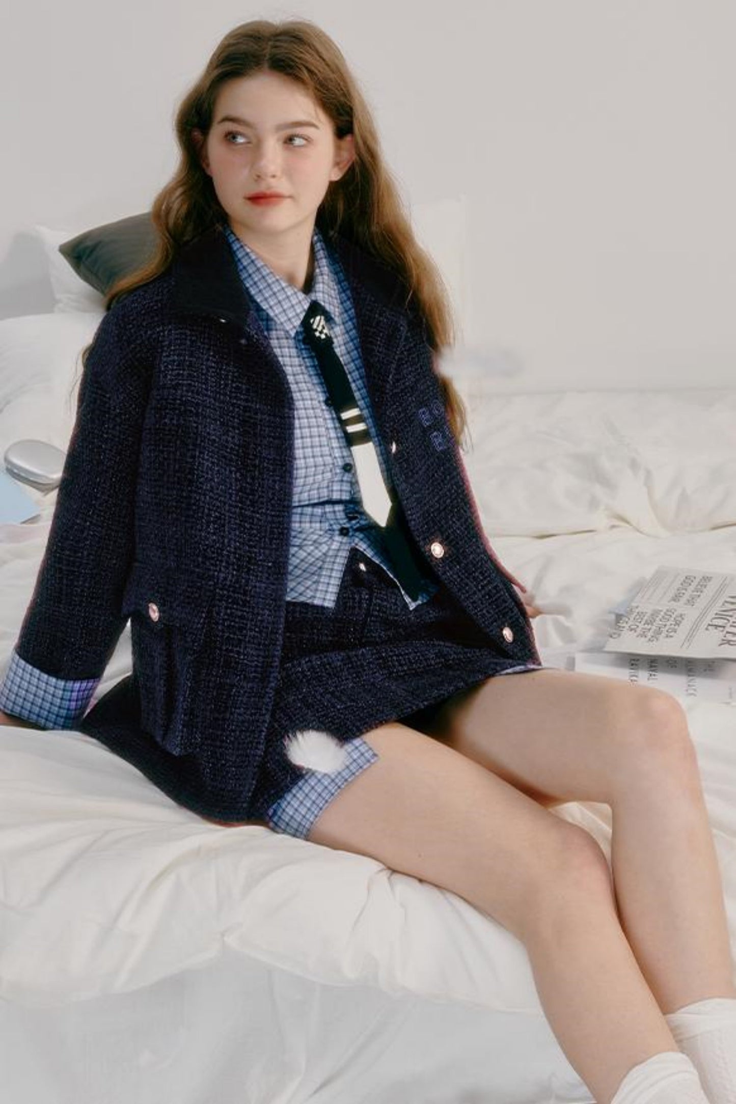 Chic Embroidered Tweed Jacket Set-Up