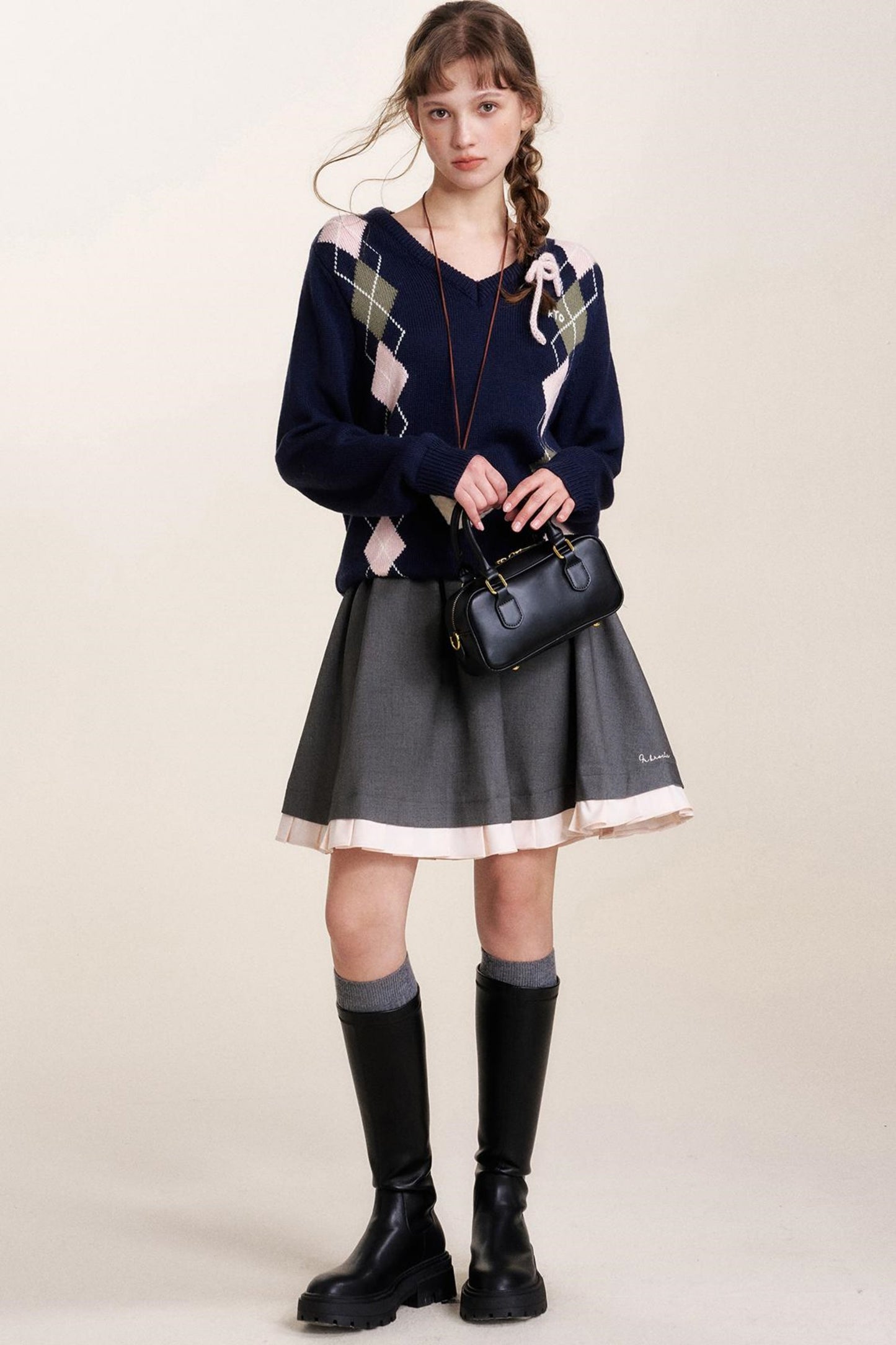 Diamond V-Neck Sweater