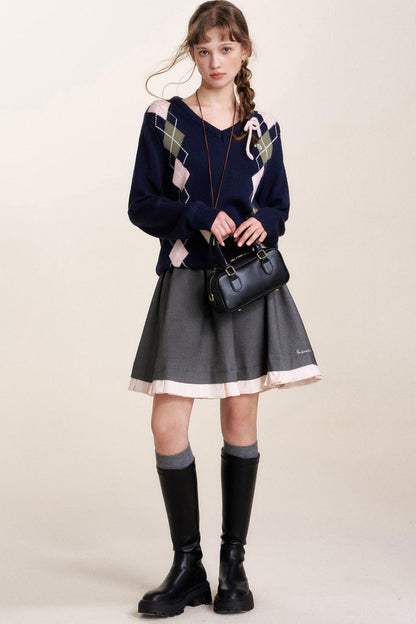 Diamond V-Neck Sweater