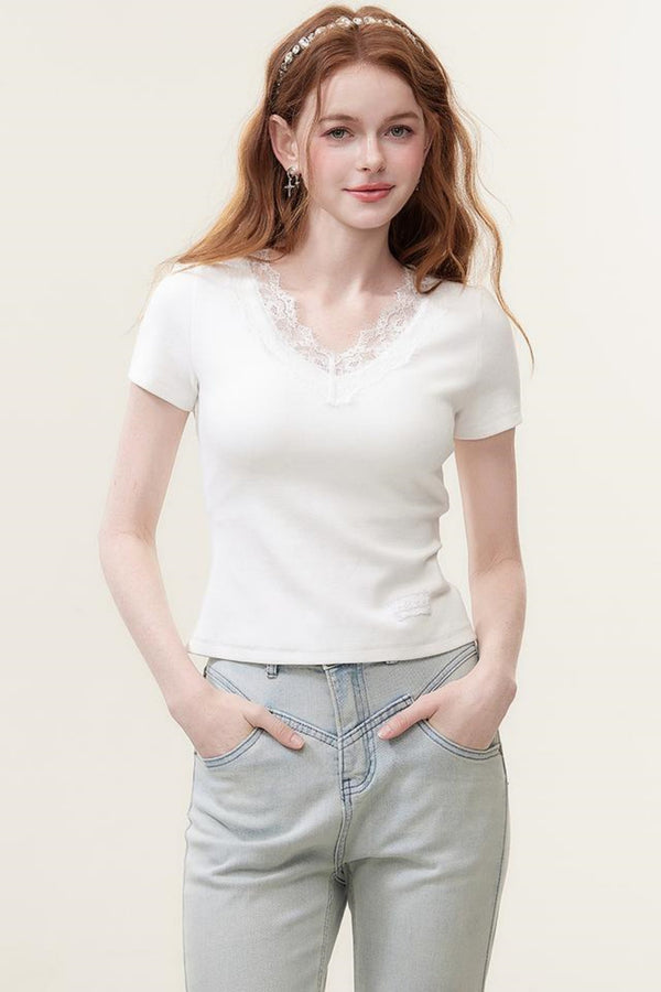 Fit Lace Knit T-Shirt