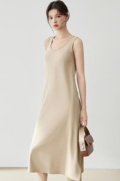 Flowy Knit Fabric Maxi Dress