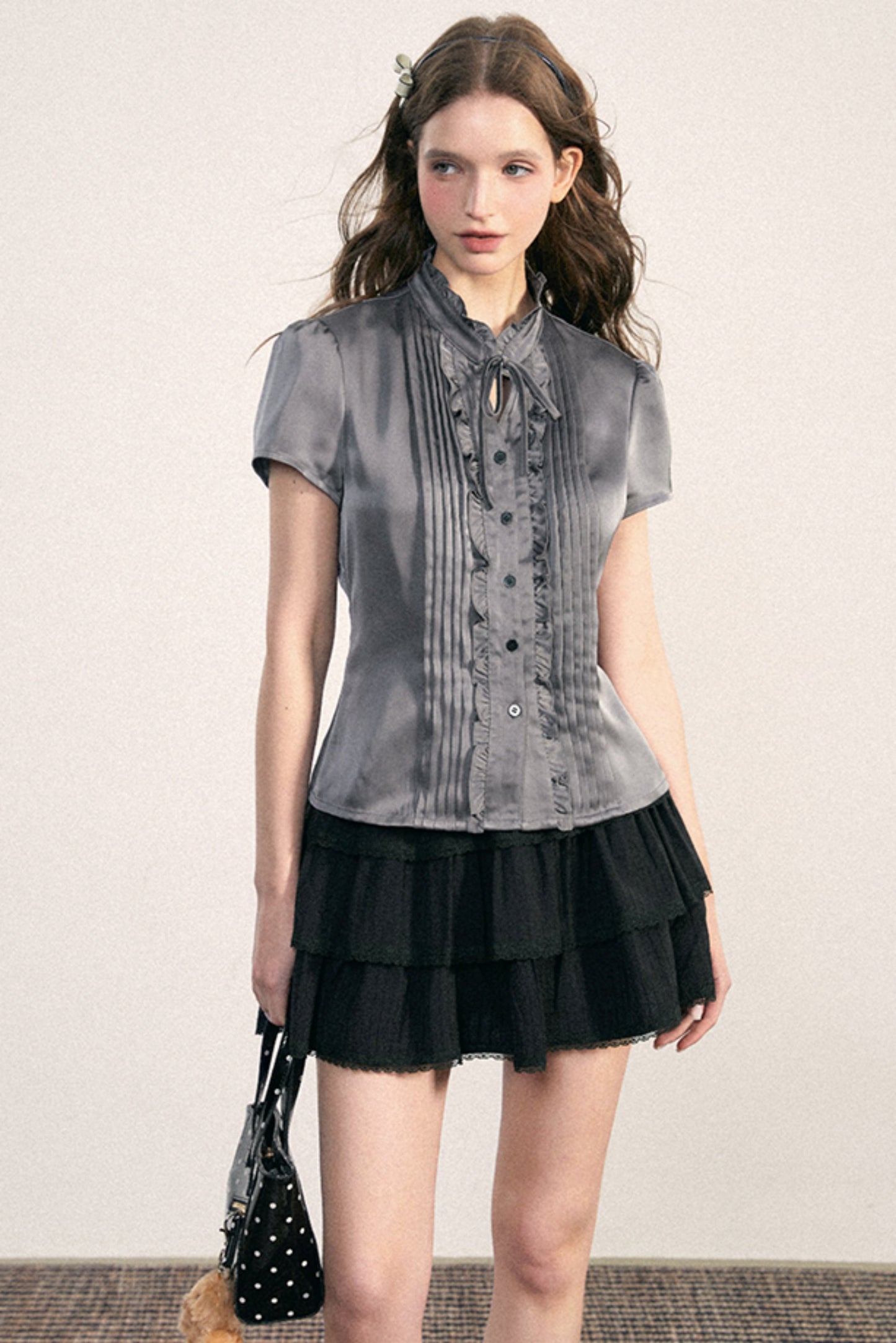 Vintage Pleated A-line Skirt