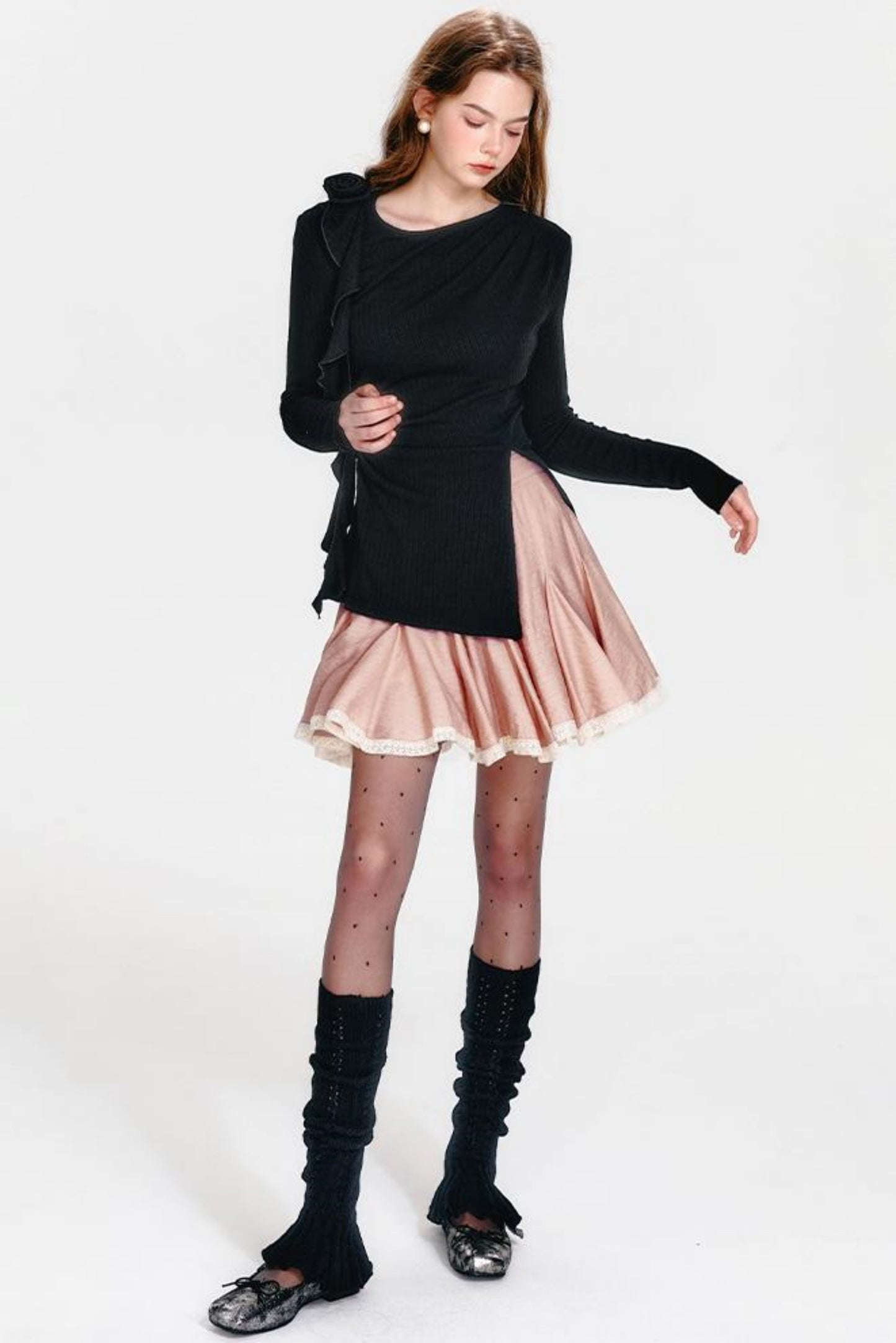 French Pink Rose Half Skirt