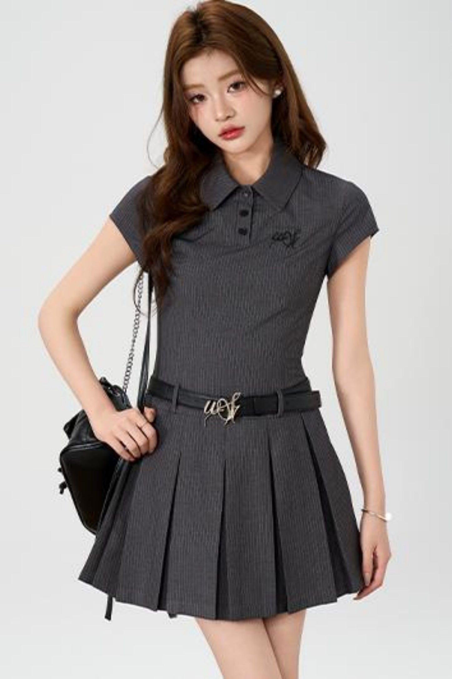 Summer Pleated Polo Dress