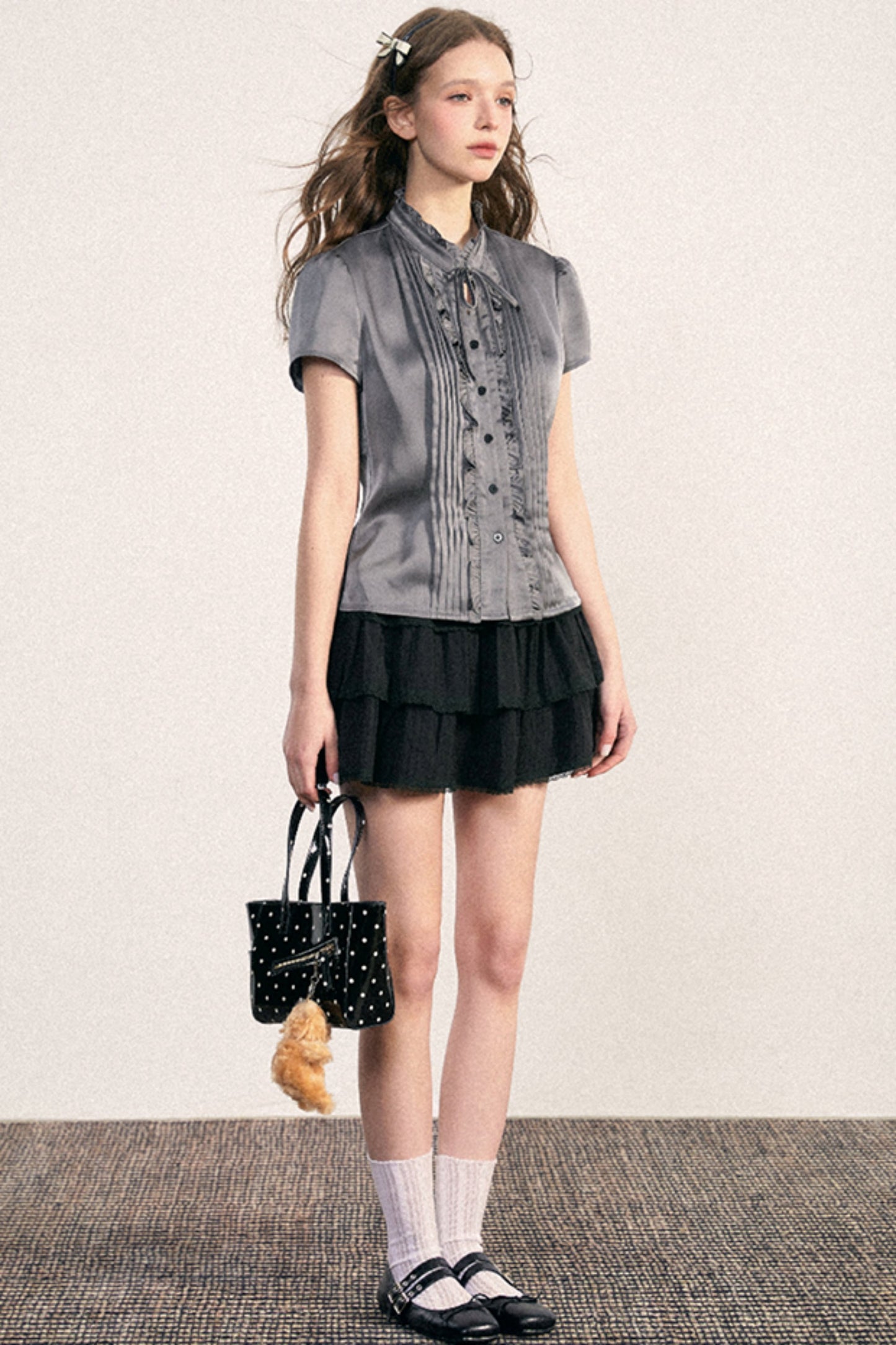 Vintage Pleated A-line Skirt