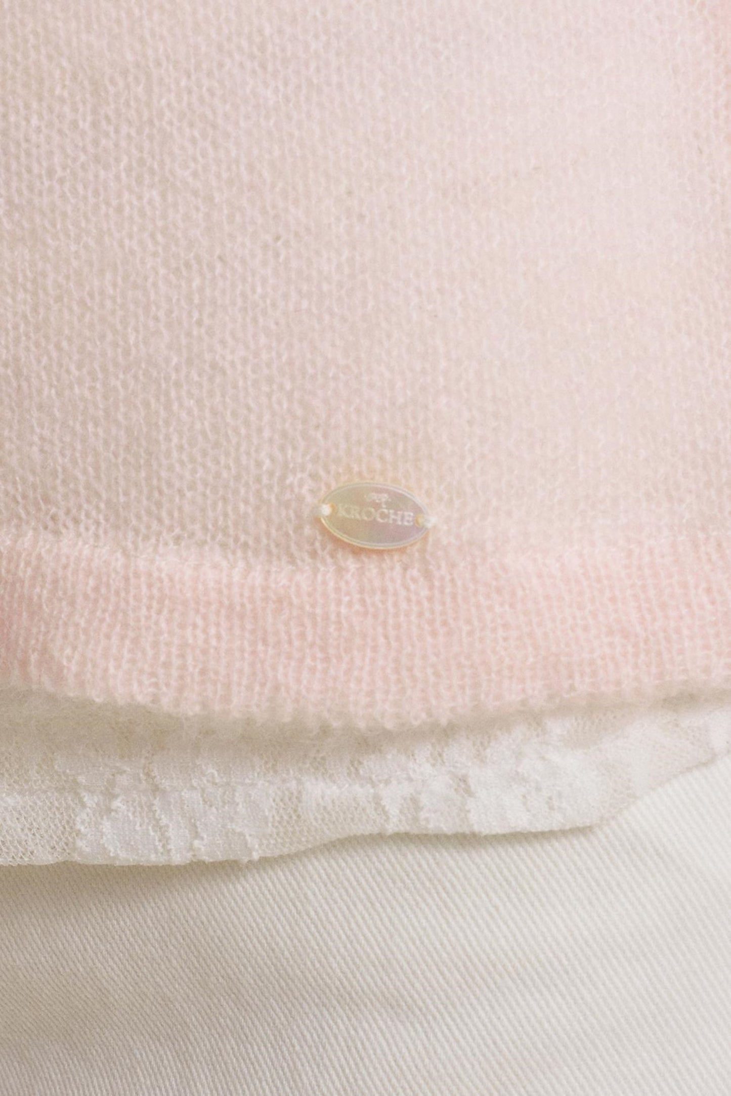 Rose Scented Mohair Bow Neck Sweater Set-Up