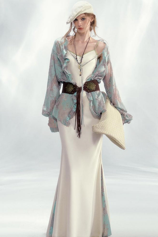 Fairy Lace Lantern Dress With Shirt Set