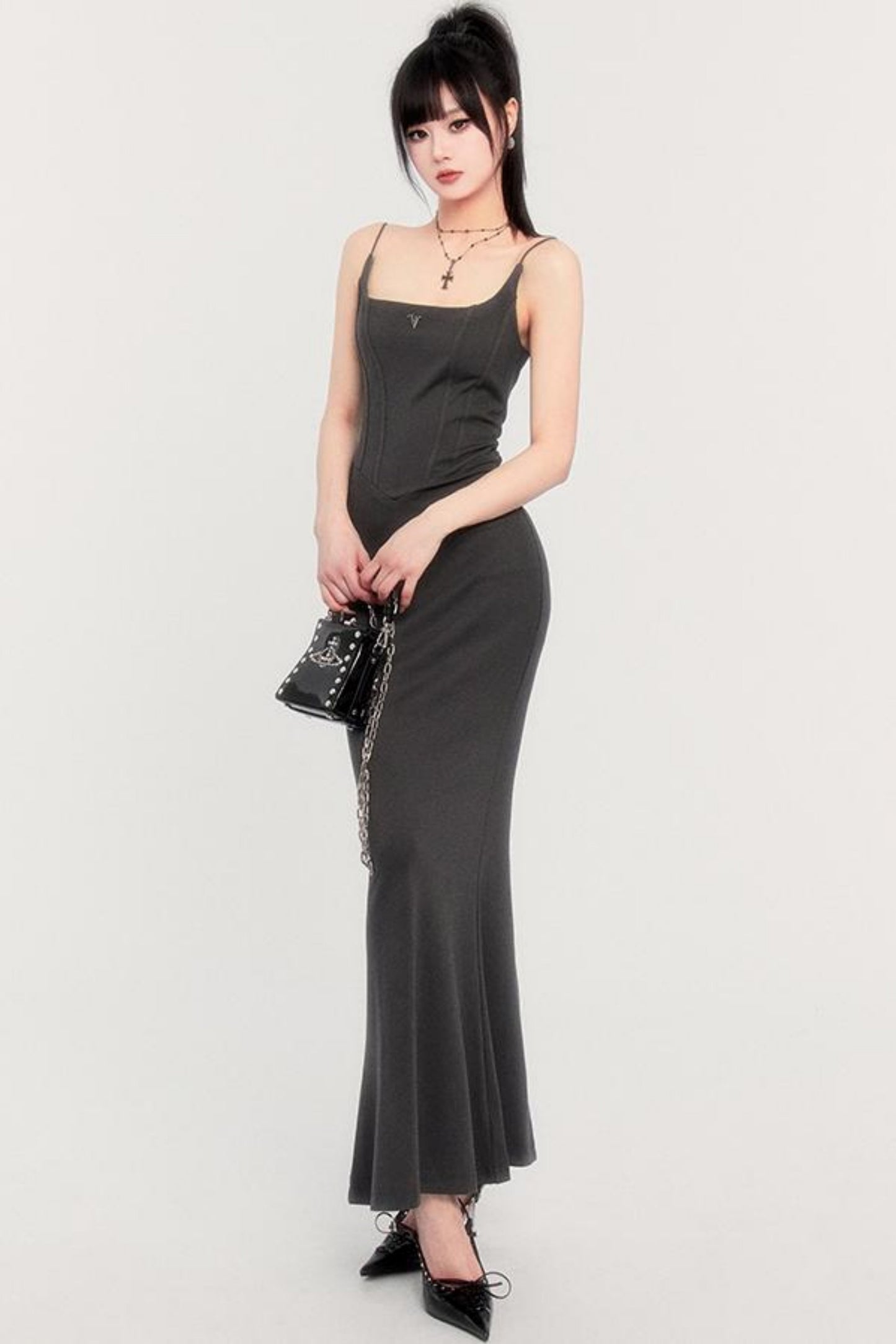 Romantic Long Strap Mermaid Dress