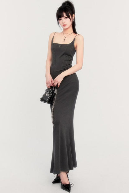 Romantic Long Strap Mermaid Dress
