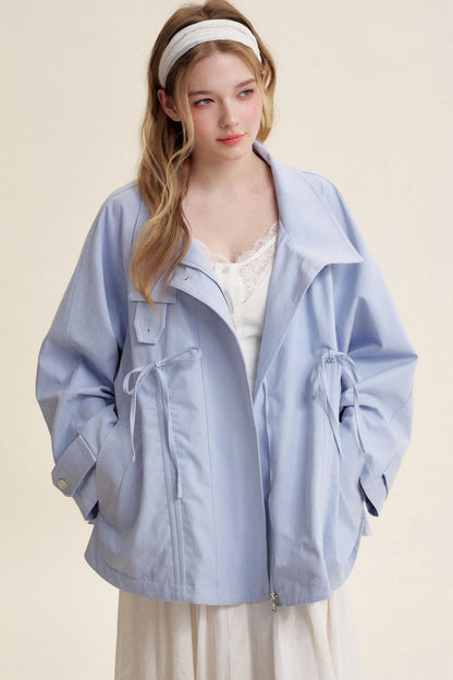 Morning Mist Cotton Bow Jacket