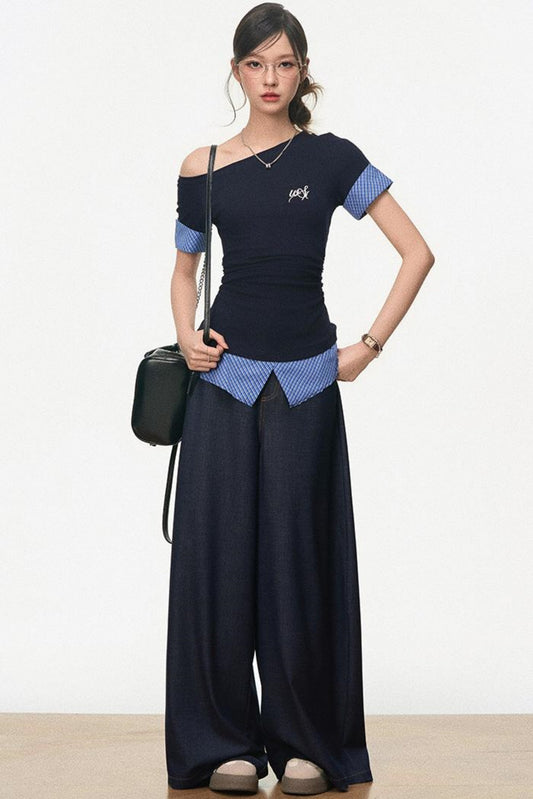 Slim Fit College Tee With Pants Set-Up