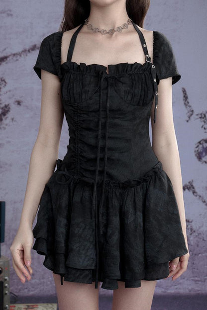 Coolred Peplum Drawstring Dress